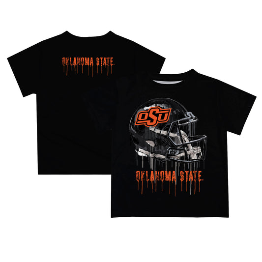 Infant Black Oklahoma State Cowboys Dripping Helmet T-Shirt