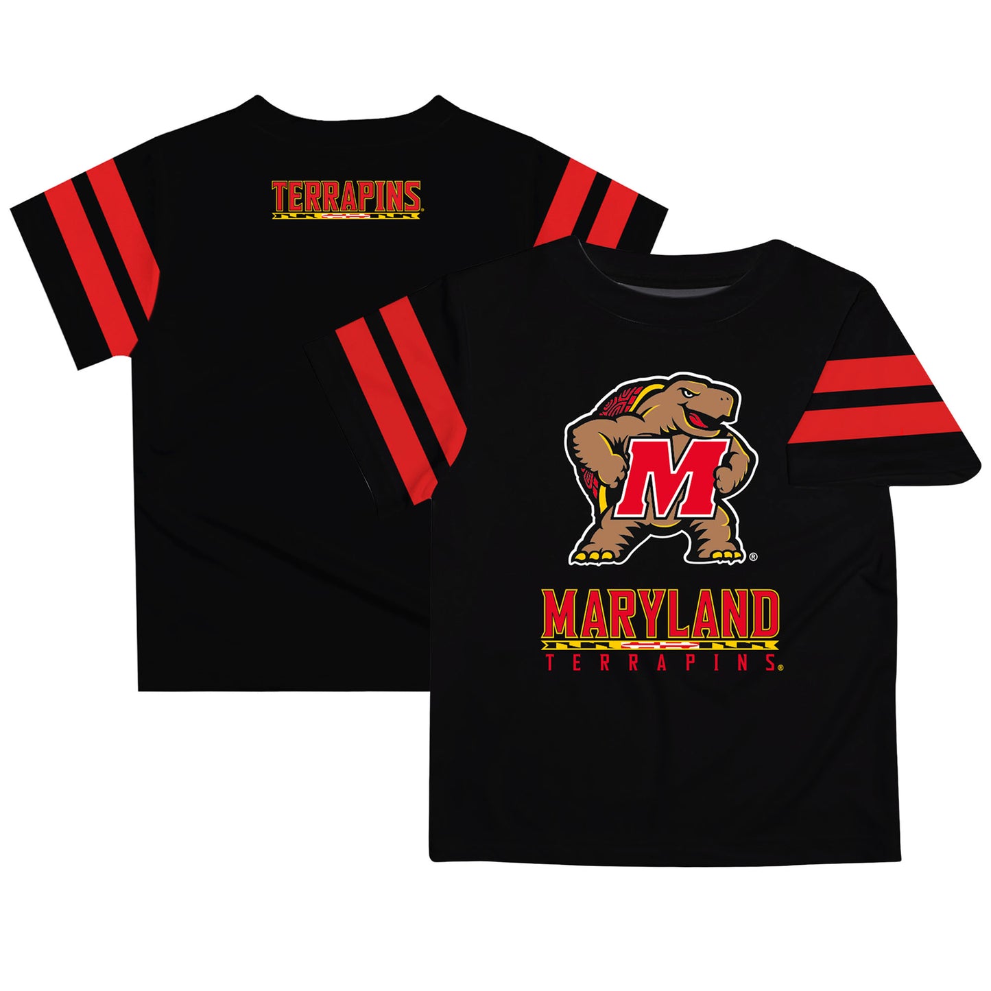 Infant Black Maryland Terrapins Stripes On Sleeve T-Shirt