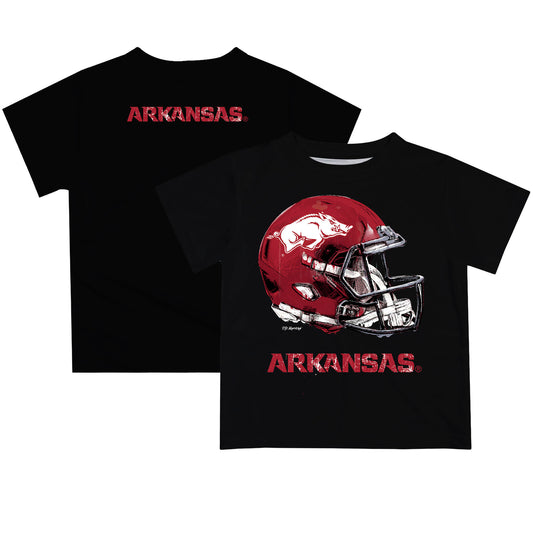 Toddler Black Arkansas Razorbacks Team Logo Dripping Helmet T-Shirt