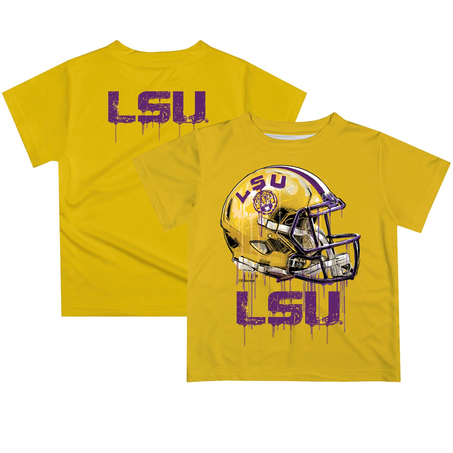 Toddler Gold LSU Tigers Team Logo Dripping Helmet T-Shirt