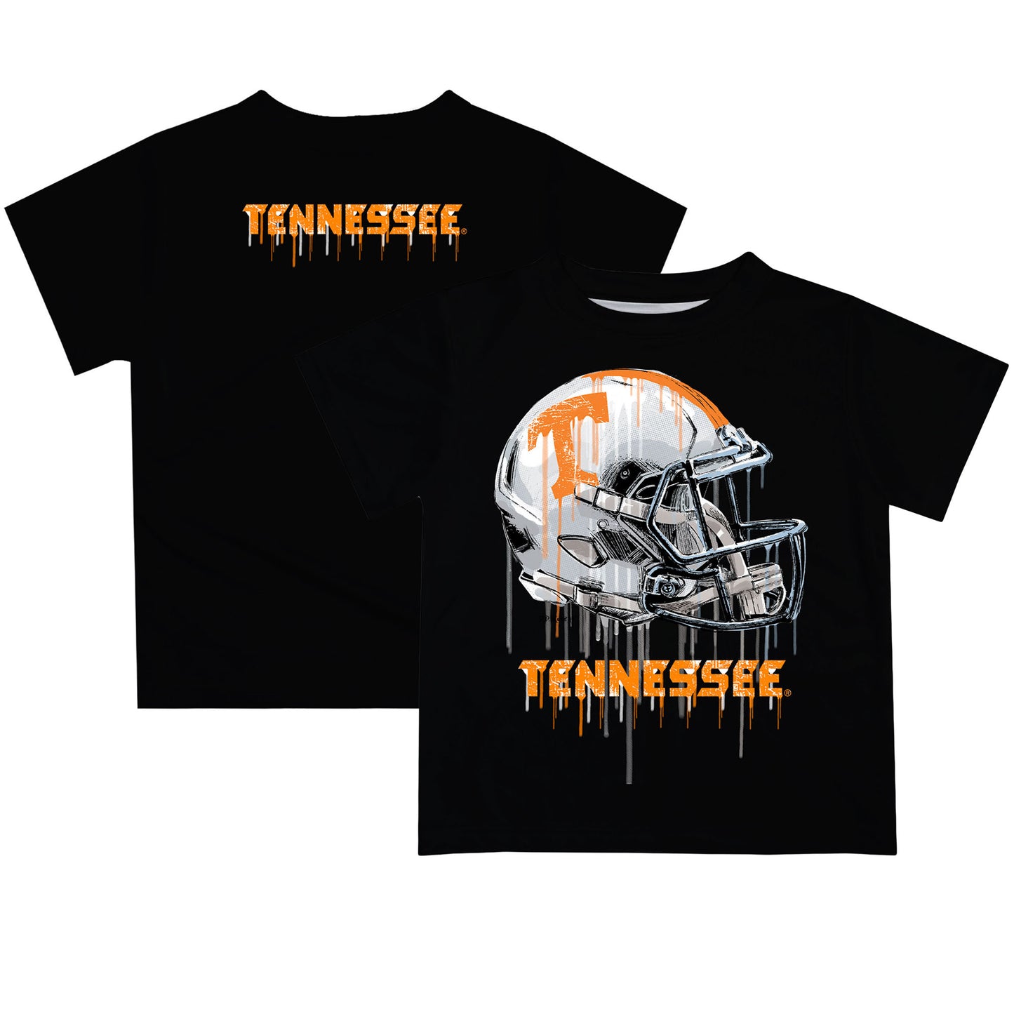 Toddler Black Tennessee Volunteers Team Logo Dripping Helmet T-Shirt