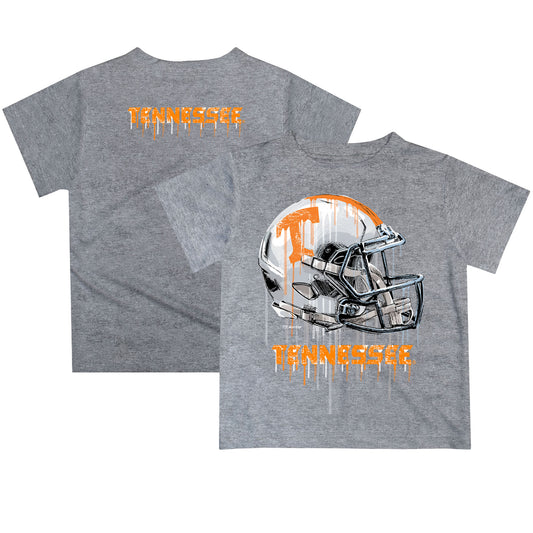 Toddler Gray Tennessee Volunteers Team Logo Dripping Helmet T-Shirt