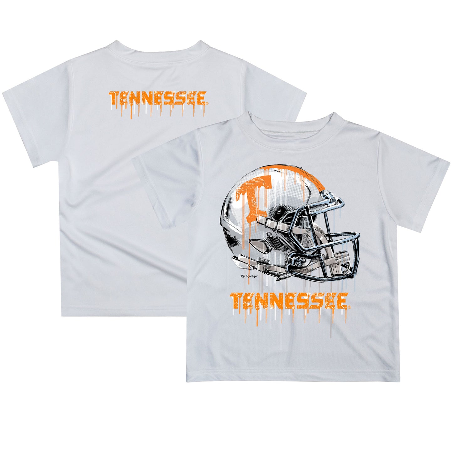 Toddler White Tennessee Volunteers Team Logo Dripping Helmet T-Shirt