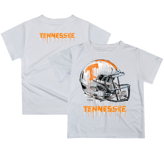 Toddler White Tennessee Volunteers Team Logo Dripping Helmet T-Shirt