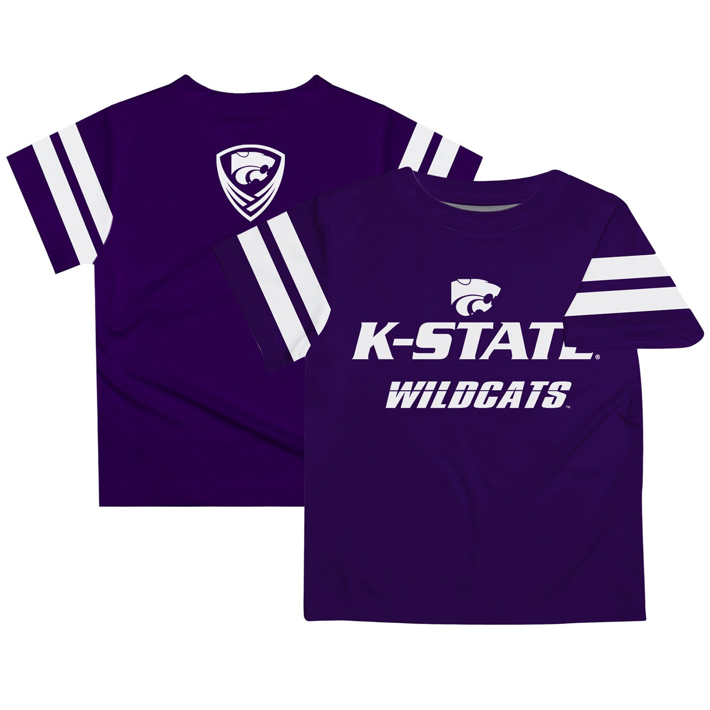 Toddler Purple Kansas State Wildcats Team Logo Stripes T-Shirt