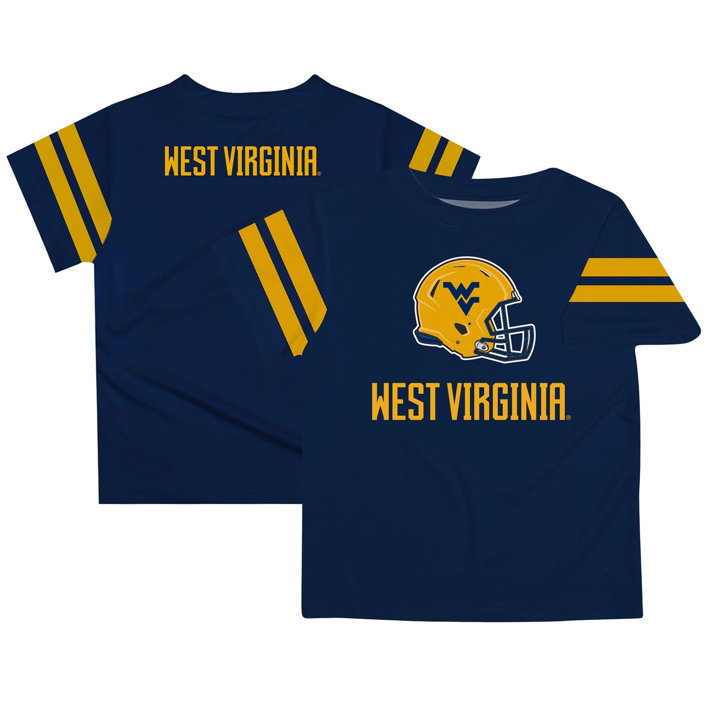 Toddler Navy West Virginia Mountaineers Team Logo Stripes T-Shirt