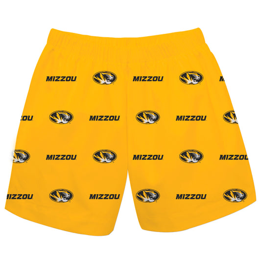 Youth Gold Missouri Tigers Team Print Pull On Shorts