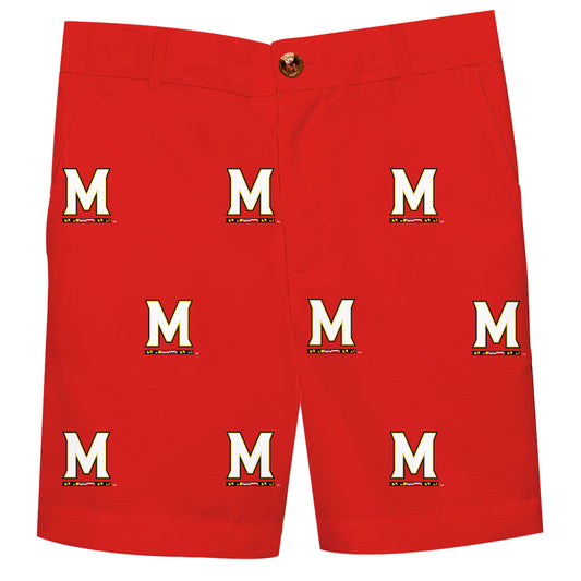 Youth Red Maryland Terrapins Team Logo Structured Shorts