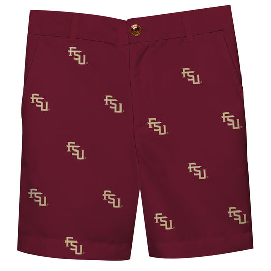 Youth Garnet Florida State Seminoles Structured Shorts