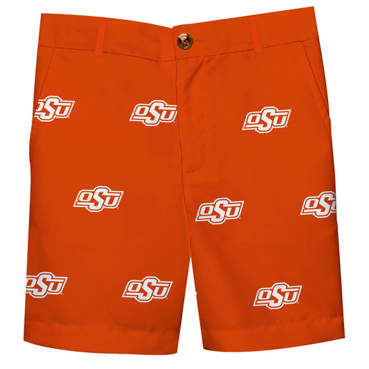 Youth Orange Oklahoma State Cowboys Team Logo Structured Shorts