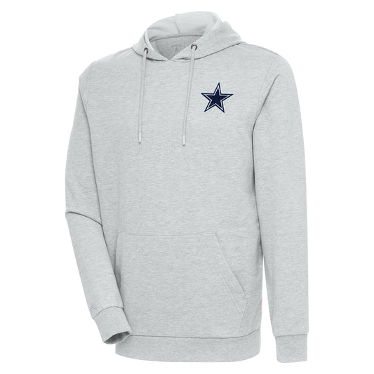 Men's Antigua Heather Gray Dallas Cowboys Action Lightweight Pullover Hoodie