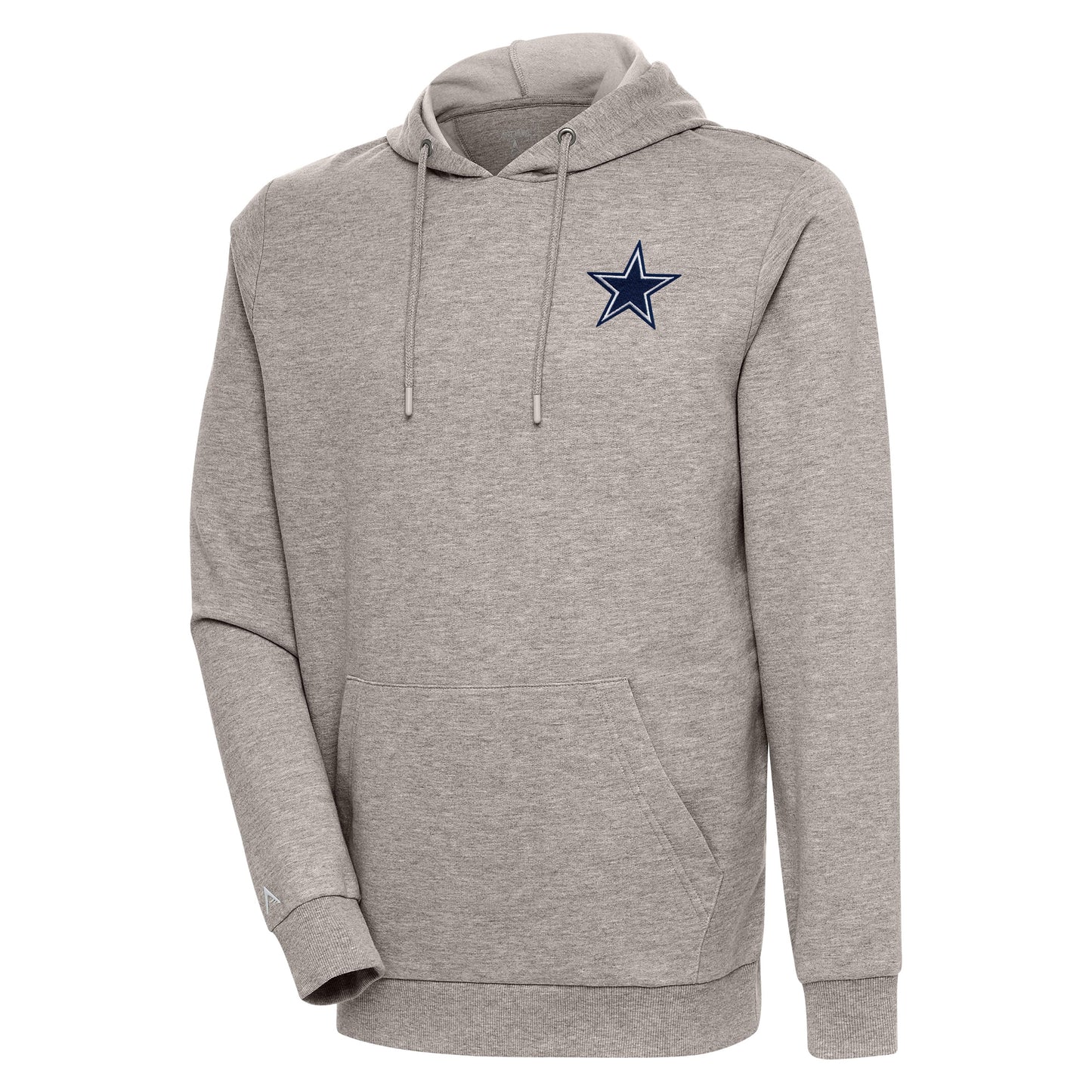 Men's Antigua Oatmeal Dallas Cowboys Action Lightweight Pullover Hoodie