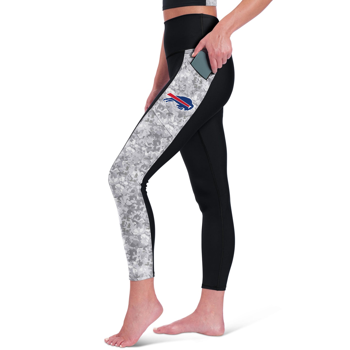 Women's Certo Black Buffalo Bills High Waist Logo Two-Pocket Leggings