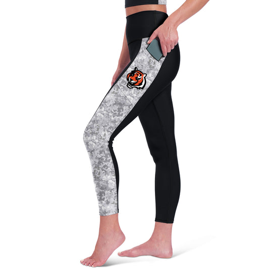 Women's Certo Black Cincinnati Bengals High Waist Logo Two-Pocket Leggings