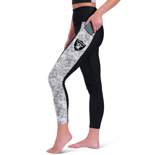 Women's Certo Black Las Vegas Raiders High Waist Logo Two-Pocket Leggings