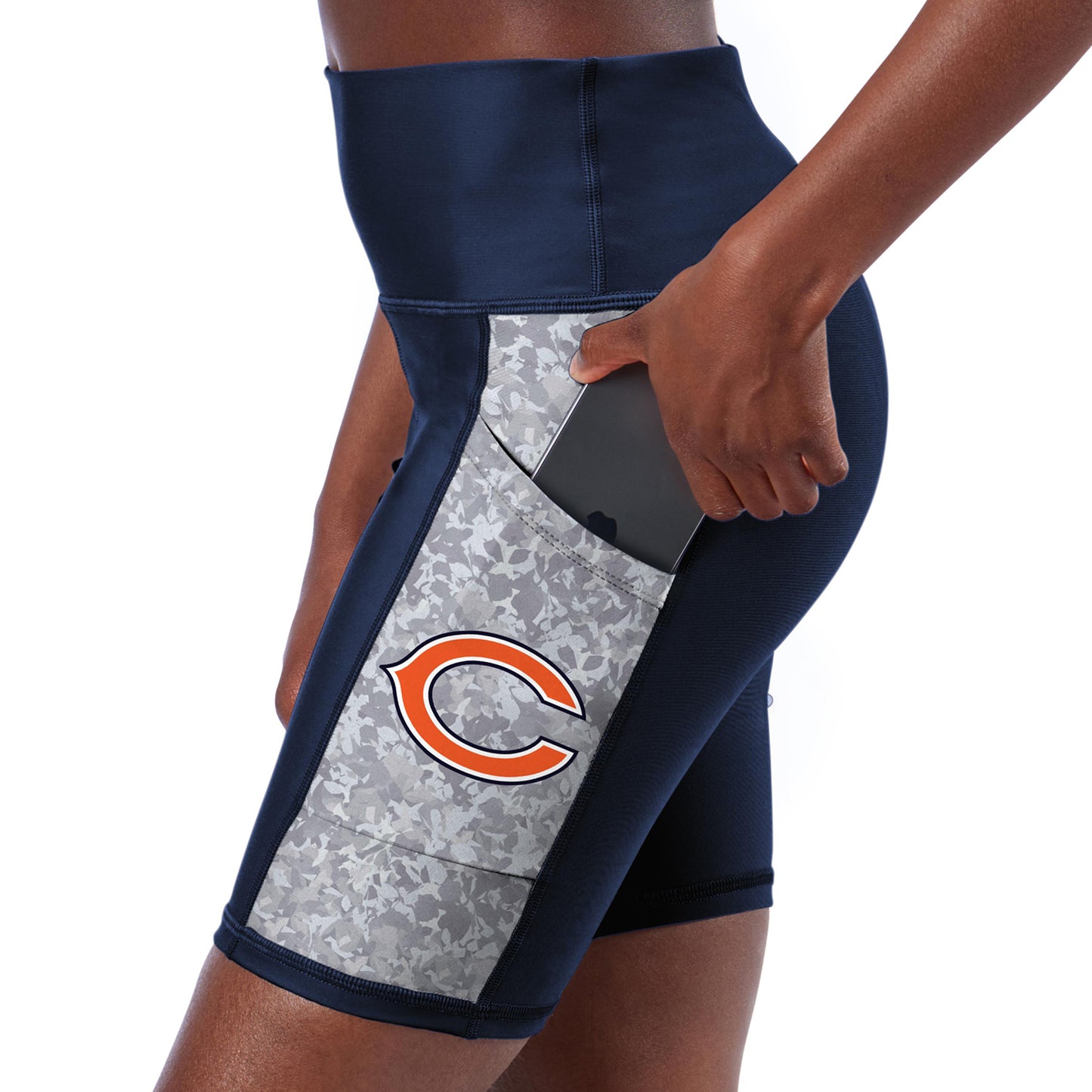 Women's Certo Navy Chicago Bears High Waist Logo Two-Pocket Biker Shorts