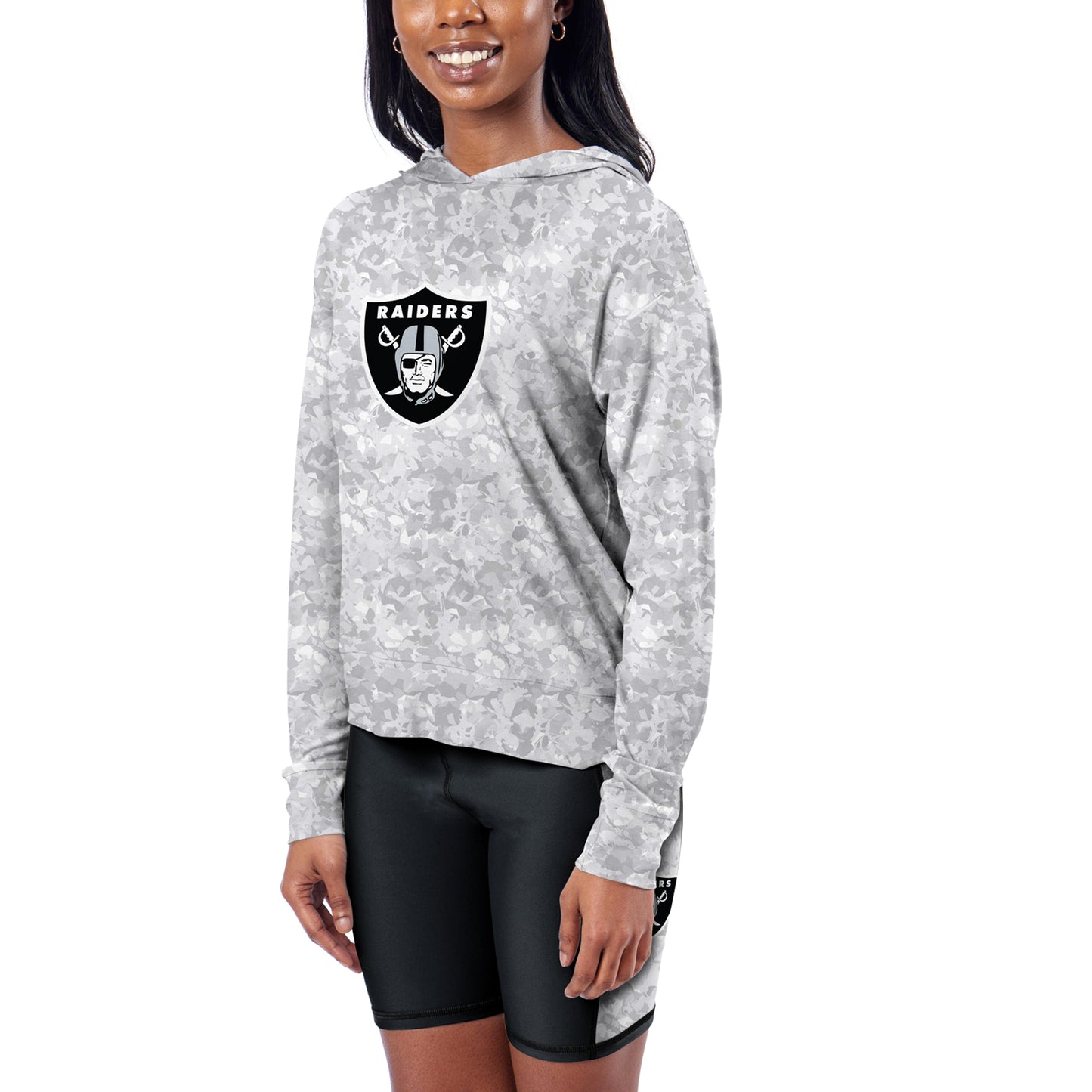 Women's Certo Gray Las Vegas Raiders Session Pullover Hoodie