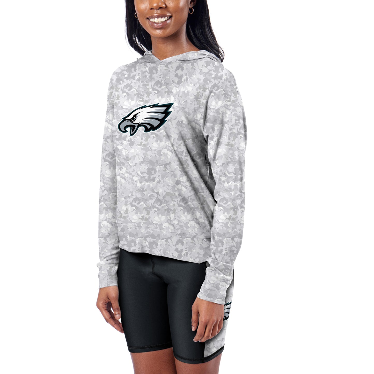 Women's Certo Gray Philadelphia Eagles Session Pullover Hoodie