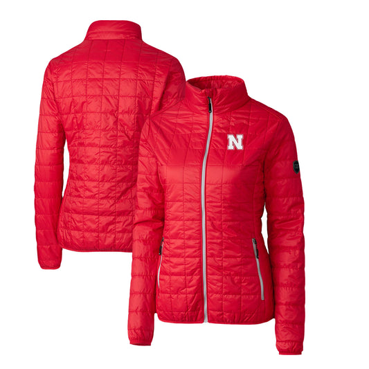 Women's Cutter & Buck Red Nebraska Huskers Rainier Eco Insulated Puffer Full-Zip Jacket