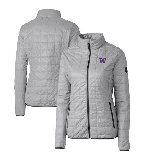 Women's Cutter & Buck Gray Washington Huskies Rainier Eco Insulated Puffer Full-Zip Jacket