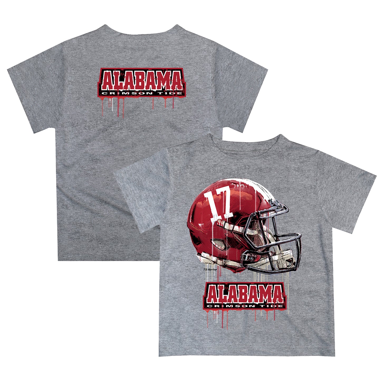 Infant Gray Alabama Crimson Tide Dripping Helmet T-Shirt