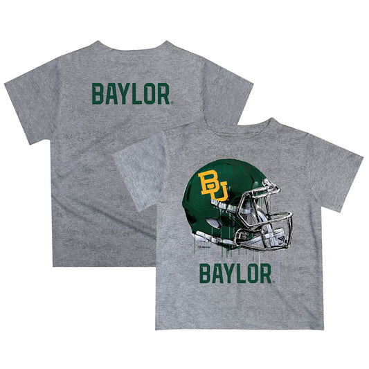 Infant Gray Baylor Bears Dripping Helmet T-Shirt