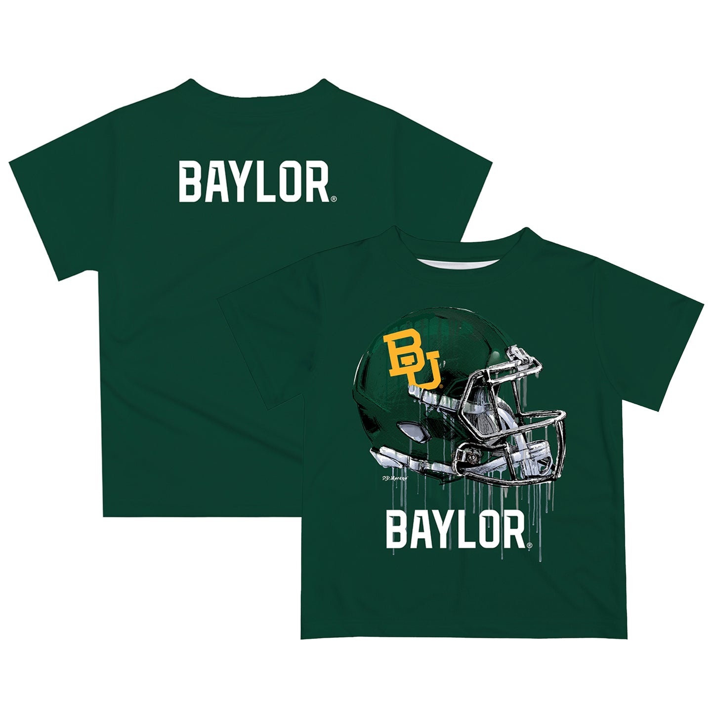 Infant Green Baylor Bears Dripping Helmet T-Shirt