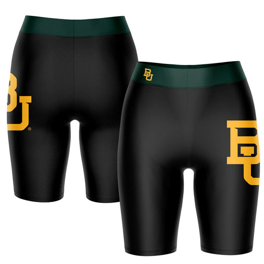 Women's Black/Green Baylor Bears Logo Bike Shorts