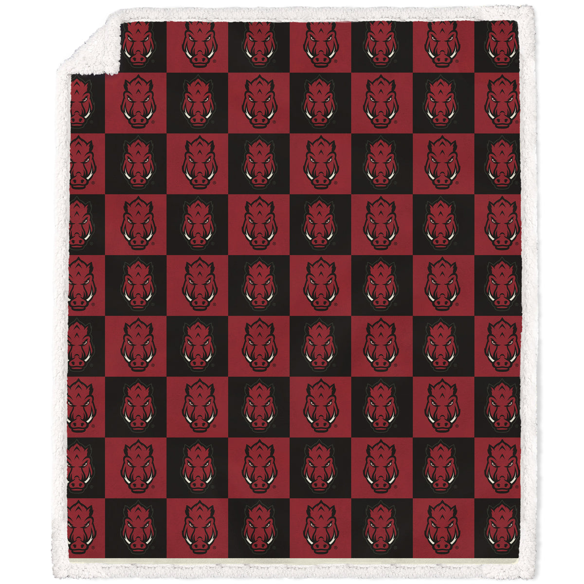 Arkansas Razorbacks 50'' x 60'' Checkered Short Plush Sherpa Blanket