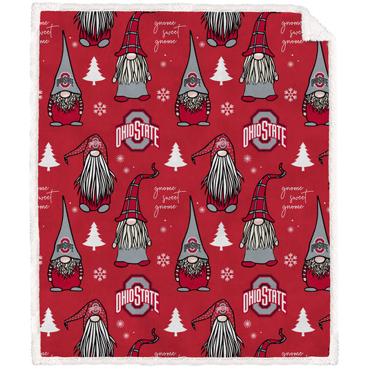 Ohio State Buckeyes 60" x 70" Holiday Gnome Throw Blanket