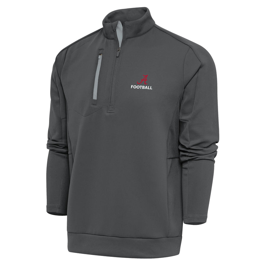 Men's Antigua Charcoal Alabama Crimson Tide Football Generation Quarter-Zip Pullover Top