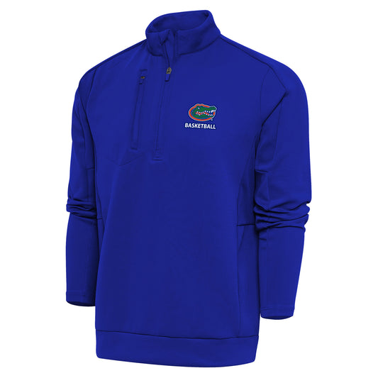 Men's Antigua Royal Florida Gators Basketball Generation Quarter-Zip Pullover Top