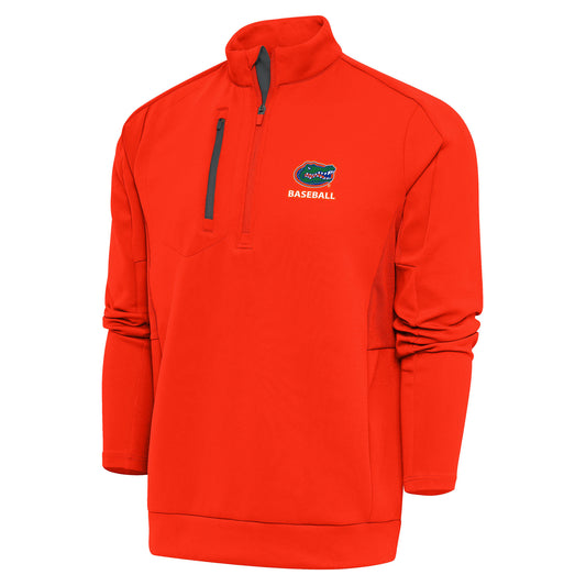 Men's Antigua Orange Florida Gators Baseball Generation Quarter-Zip Pullover Top