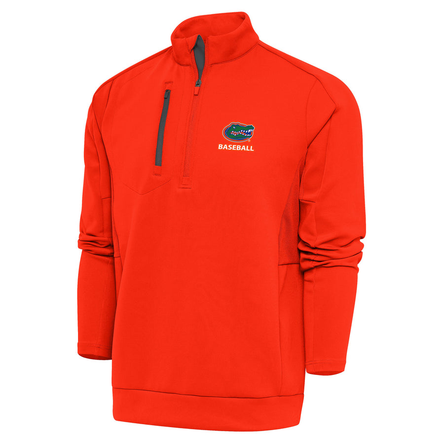 Men's Antigua Orange Florida Gators Baseball Generation Quarter-Zip Pullover Top