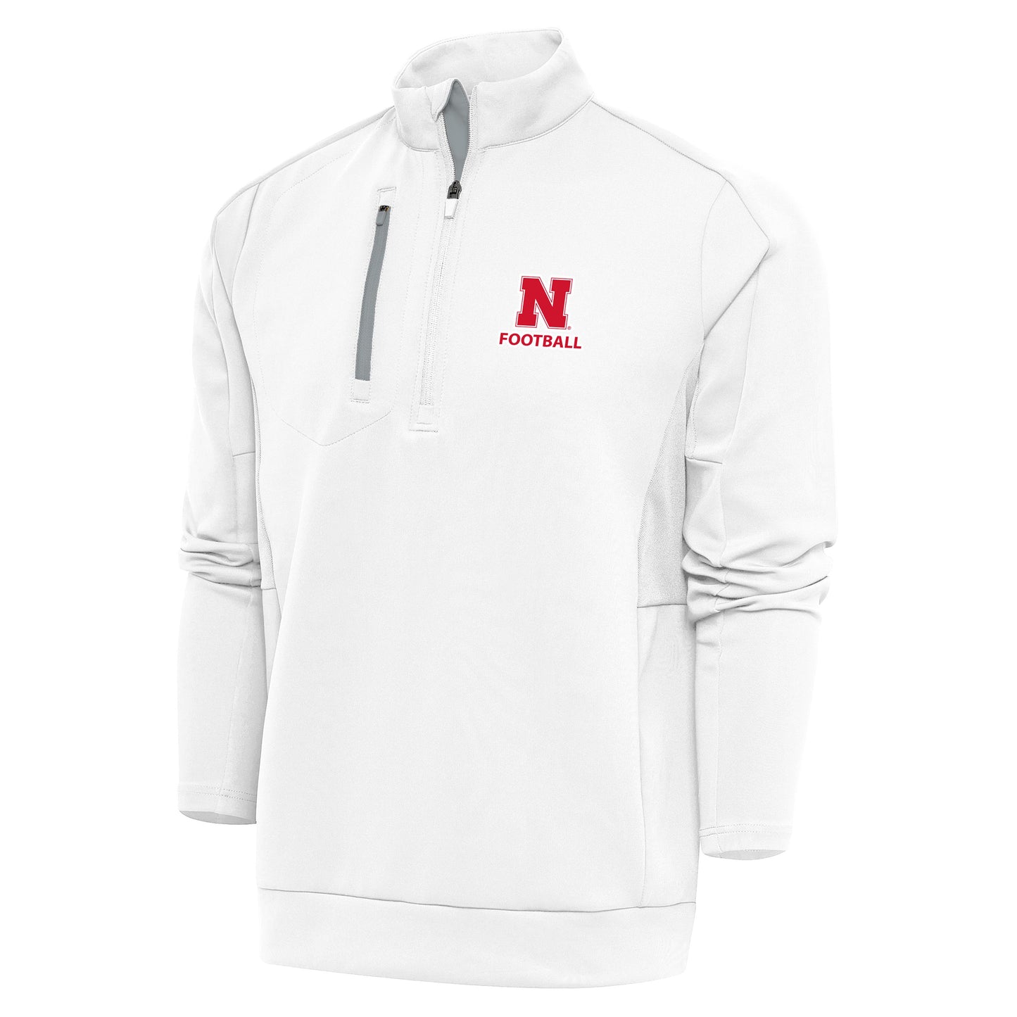 Men's Antigua White Nebraska Huskers Football Generation Quarter-Zip Pullover Top