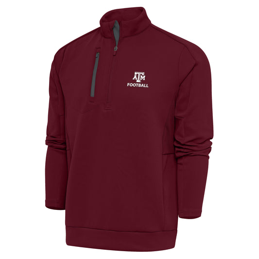 Men's Antigua Maroon Texas A&M Aggies Football Generation Quarter-Zip Pullover Top