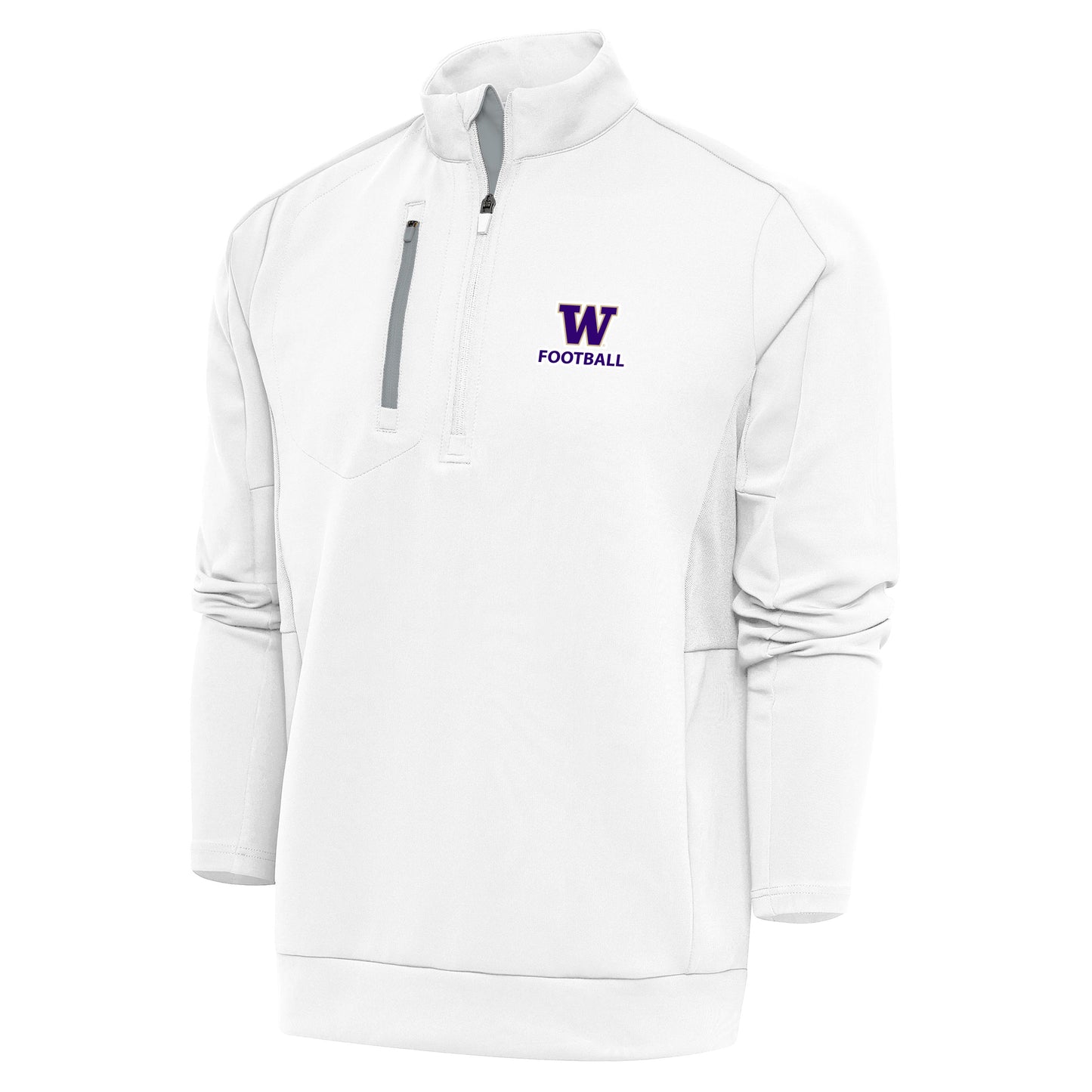 Men's Antigua White Washington Huskies Football Generation Quarter-Zip Pullover Top