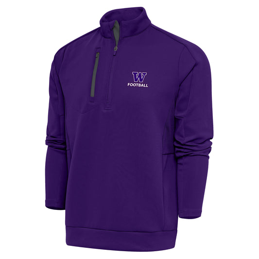 Men's Antigua Purple Washington Huskies Football Generation Quarter-Zip Pullover Top