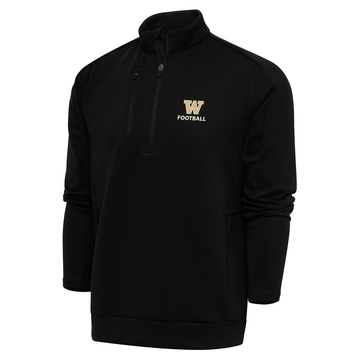 Men's Antigua Black Washington Huskies Football Big & Tall Generation Quarter-Zip Pullover Top