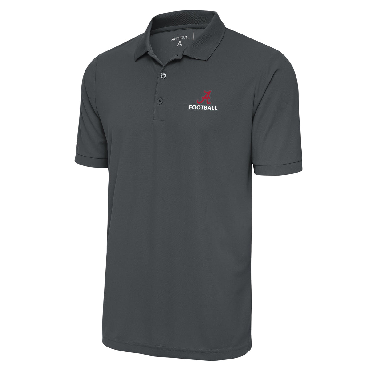Men's Antigua Charcoal Alabama Crimson Tide Football Big & Tall Legacy Pique Polo