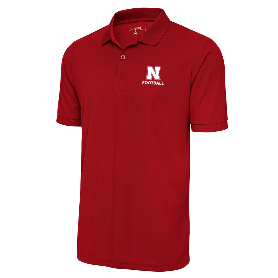 Men's Antigua Scarlet Nebraska Huskers Football Big & Tall Legacy Pique Polo