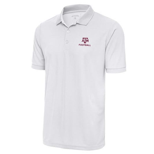 Men's Antigua White Texas A&M Aggies Football Big & Tall Legacy Pique Polo