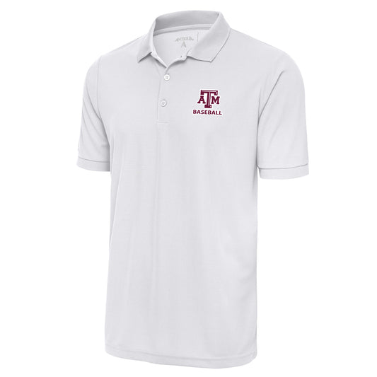 Men's Antigua White Texas A&M Aggies Baseball Big & Tall Legacy Pique Polo
