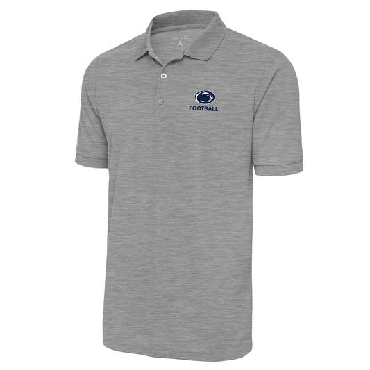 Men's Antigua Heather Gray Penn State Nittany Lions Football Legacy Pique Polo