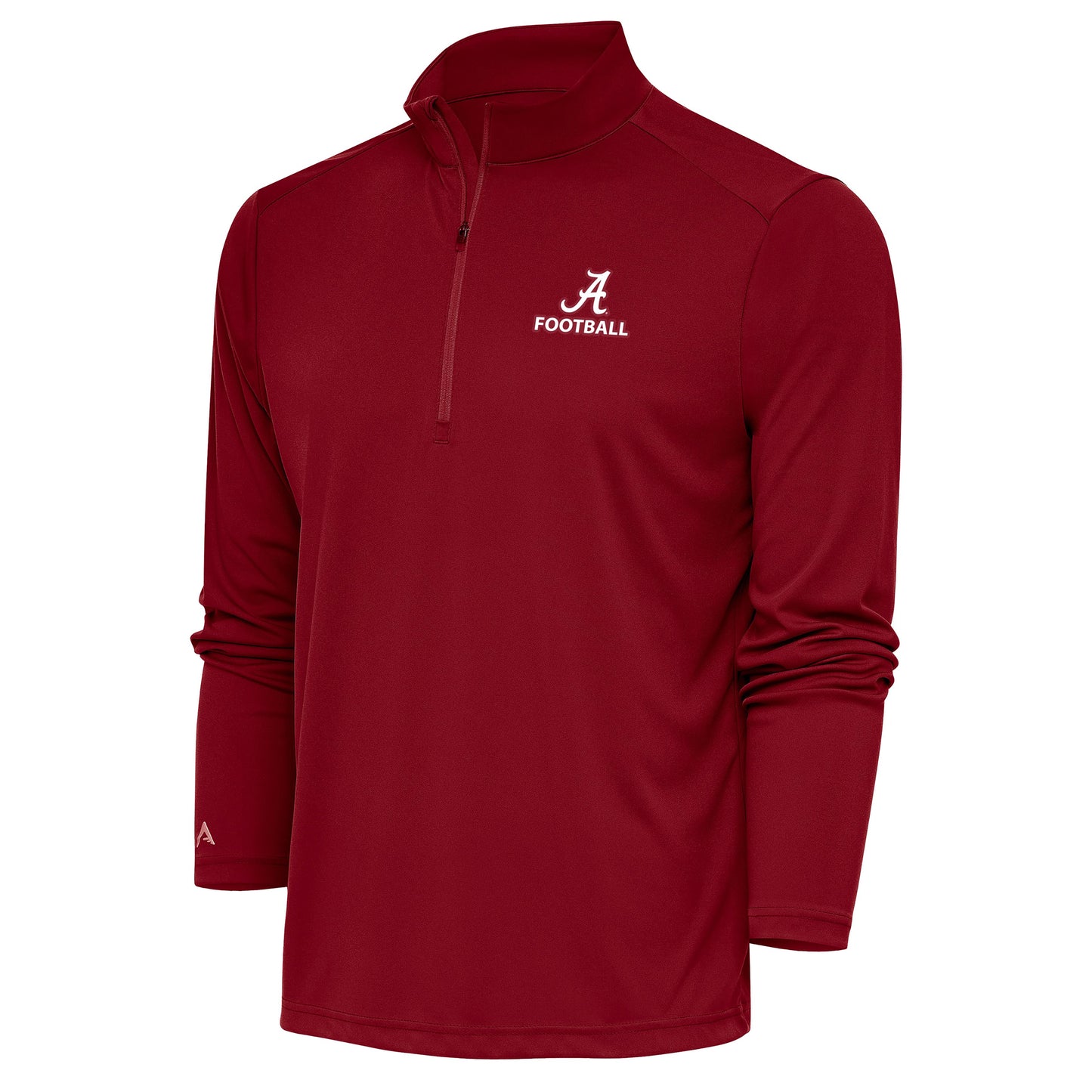 Men's Antigua Crimson Alabama Crimson Tide Football Tribute Quarter-Zip Pullover Top