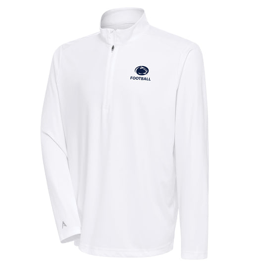 Men's Antigua White Penn State Nittany Lions Football Tribute Quarter-Zip Pullover Top