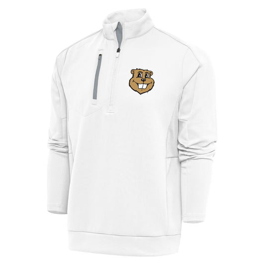 Men's Antigua White Minnesota Golden Gophers Goldy Generation Quarter-Zip Pullover Top