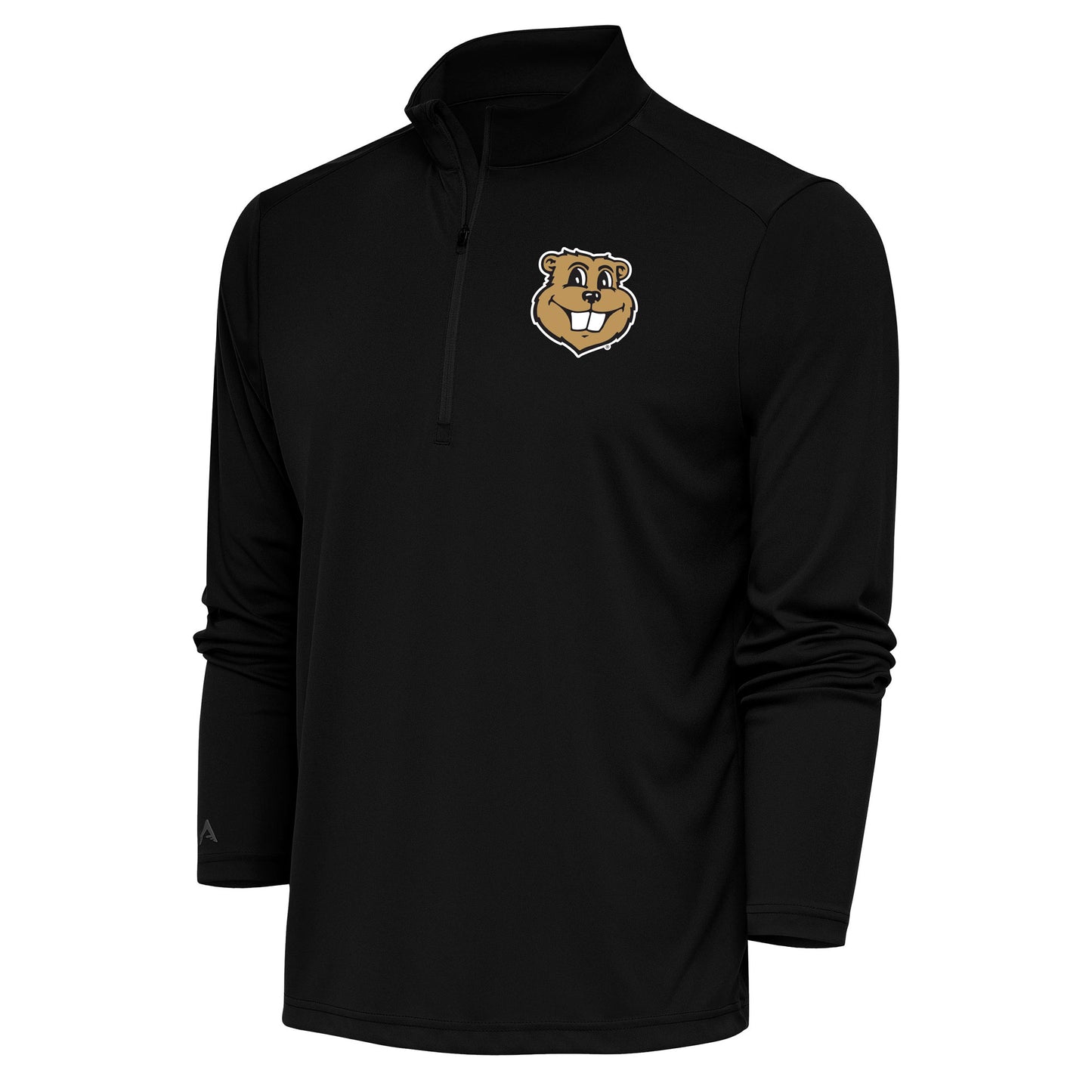 Men's Antigua Black Minnesota Golden Gophers Tribute Quarter-Zip Pullover Top