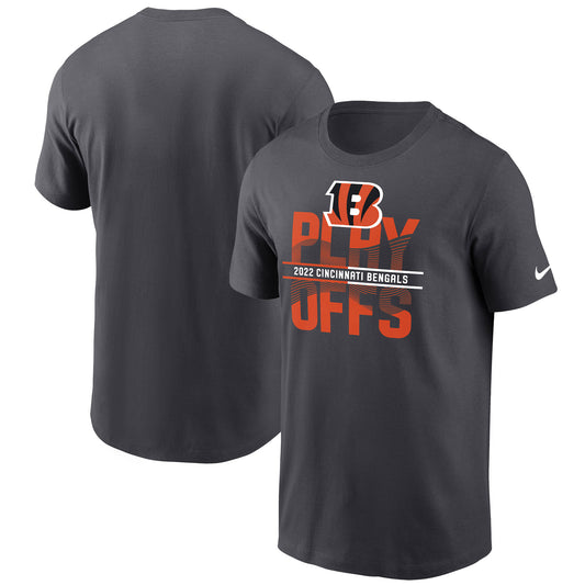 Men's Nike Anthracite Cincinnati Bengals 2022 NFL Playoffs Iconic T-Shirt