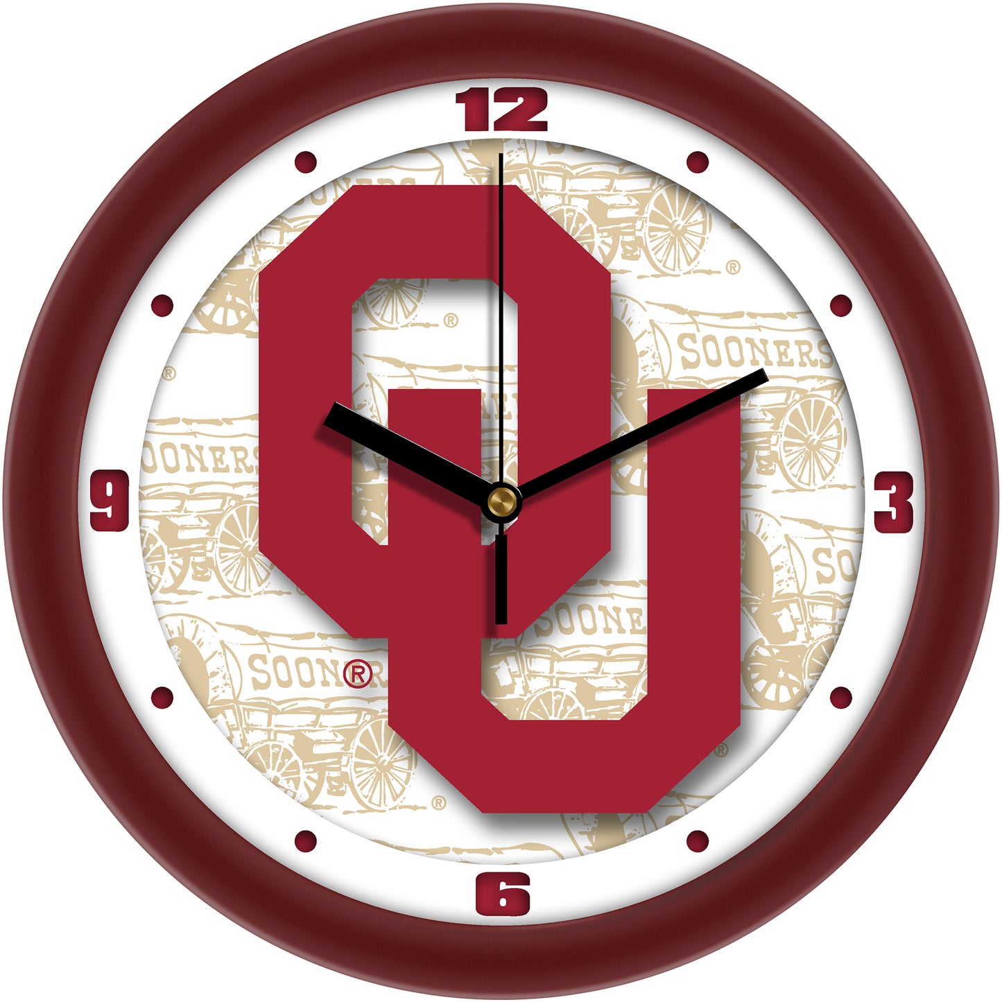 Oklahoma Sooners 11.5'' Suntime Premium Glass Face Dimension Wall Clock